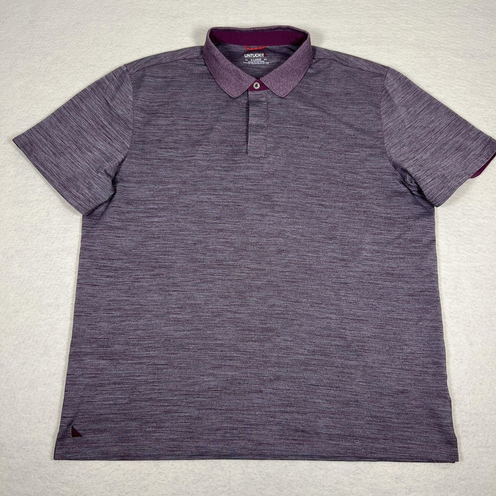 UNTUCKit Polo Shirt Mens Extra Large Purple Heather Performance Stretch Golf